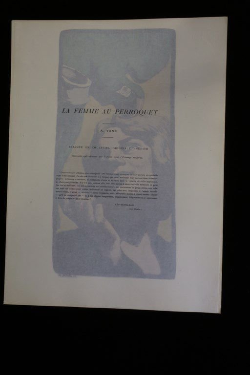 L'Estampe Moderne. La femme au perroquet. Lithographie Originale