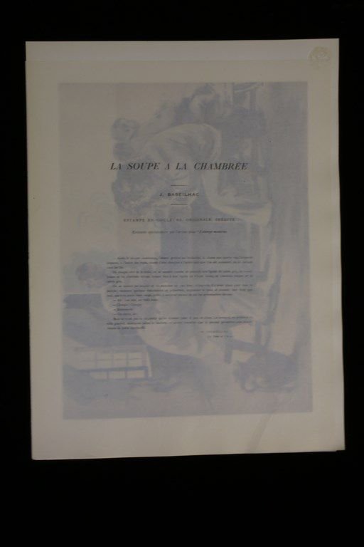 L'Estampe Moderne. La soupe à la chambrée. Lithographie Originale