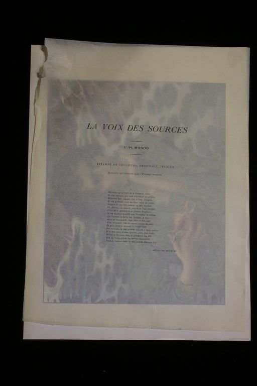 L'Estampe Moderne. La Voix des sources. Lithographie Originale