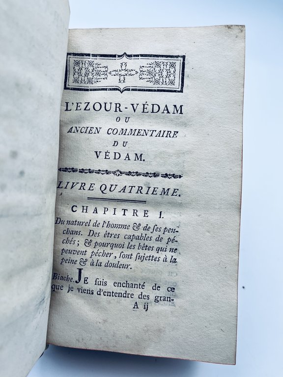 L'Ezour-Vedam ou ancien commentaire du Vedam, contenant l'exposition des opinions …