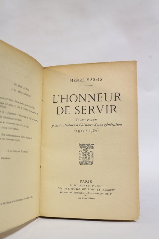 L'honneur de servir