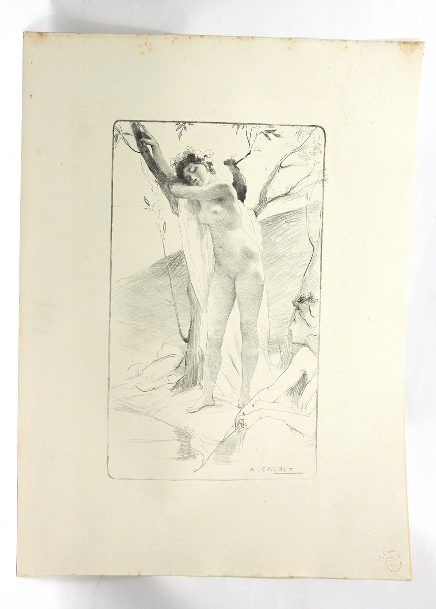 "L'inconnue" - Lithographie originale sur Chine - L'Estampe Moderne