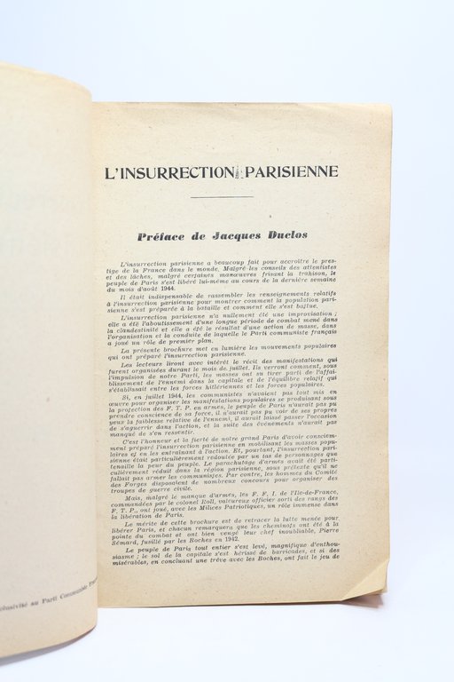 L'insurrection de Paris 19 Août - 26 Août 1944