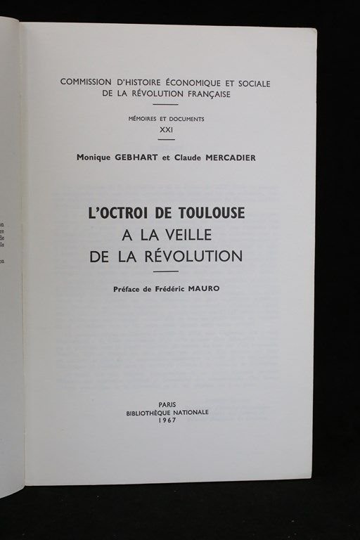 L'octroi de Toulouse à la veille de la Révolution