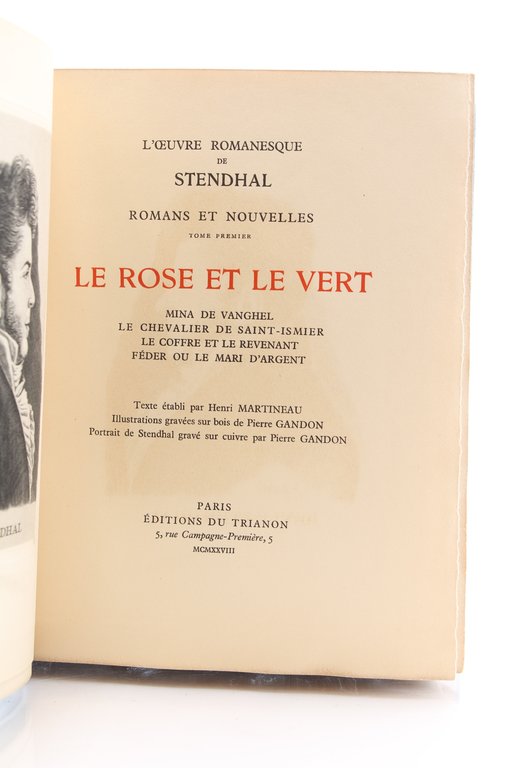L'Oeuvre romanesque de Stendhal. Oeuvres complètes en 11 volumes