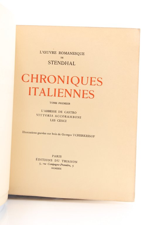 L'Oeuvre romanesque de Stendhal. Oeuvres complètes en 11 volumes