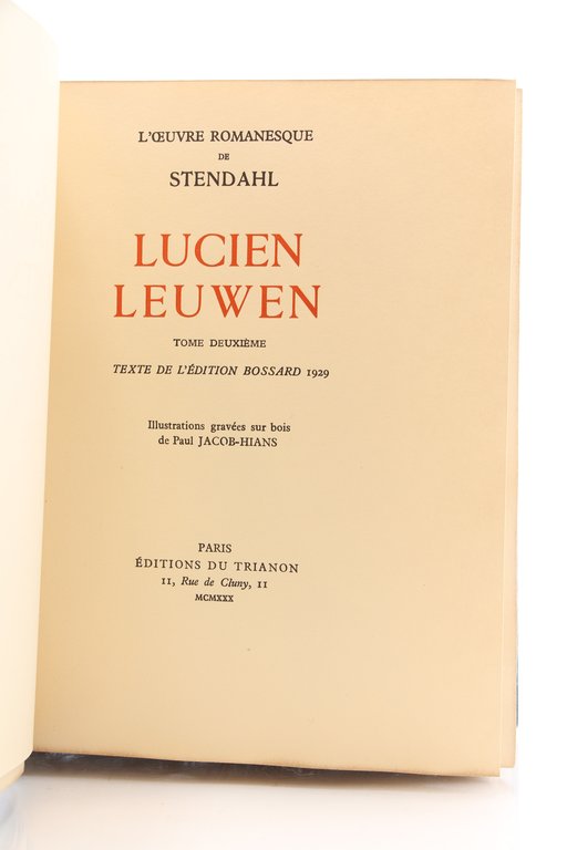 L'Oeuvre romanesque de Stendhal. Oeuvres complètes en 11 volumes
