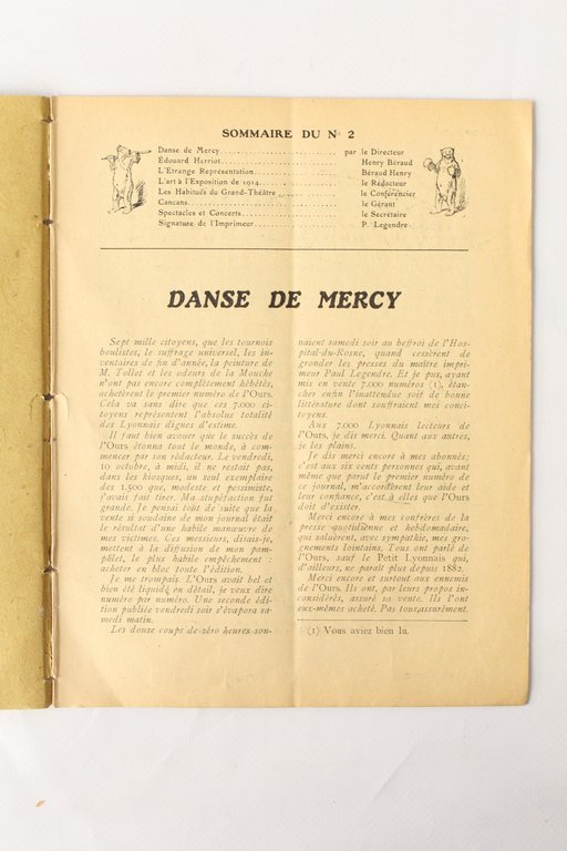 L'ours N°2 de la première année