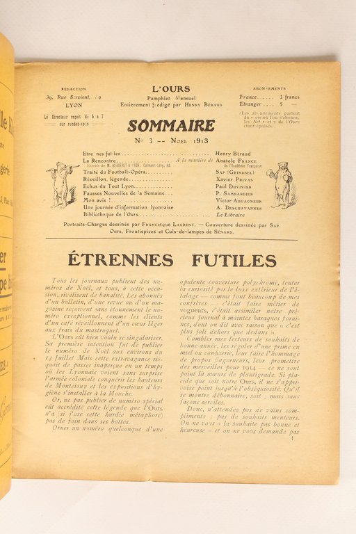 L'ours N°3 de la première année