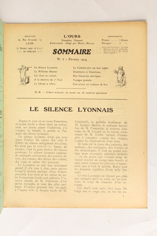 L'ours N°5 de la deuxième année
