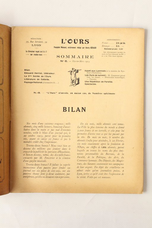 L'ours N°6 de la deuxième année