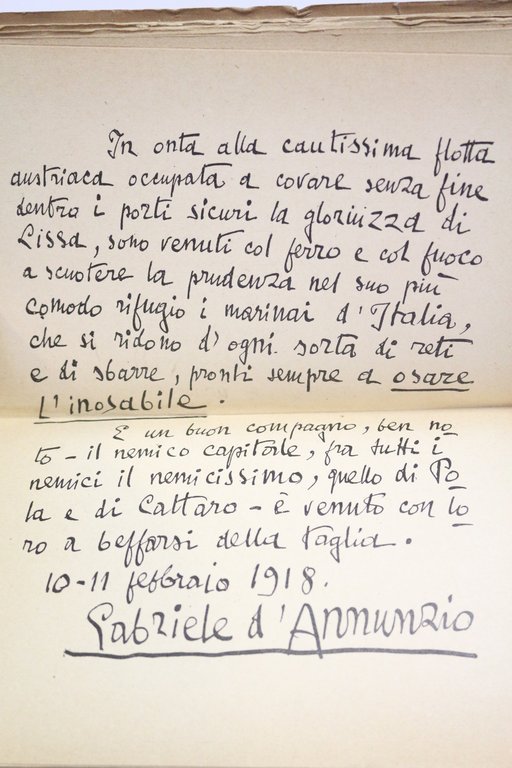 La Beffa di Buccari - Exemplaire de Natalie Clifford Barney