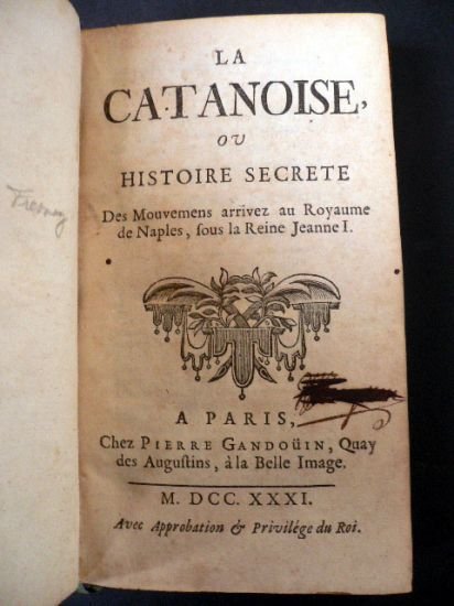 La catanoise ou histoire secrète des mouvements arrivez au royaume …