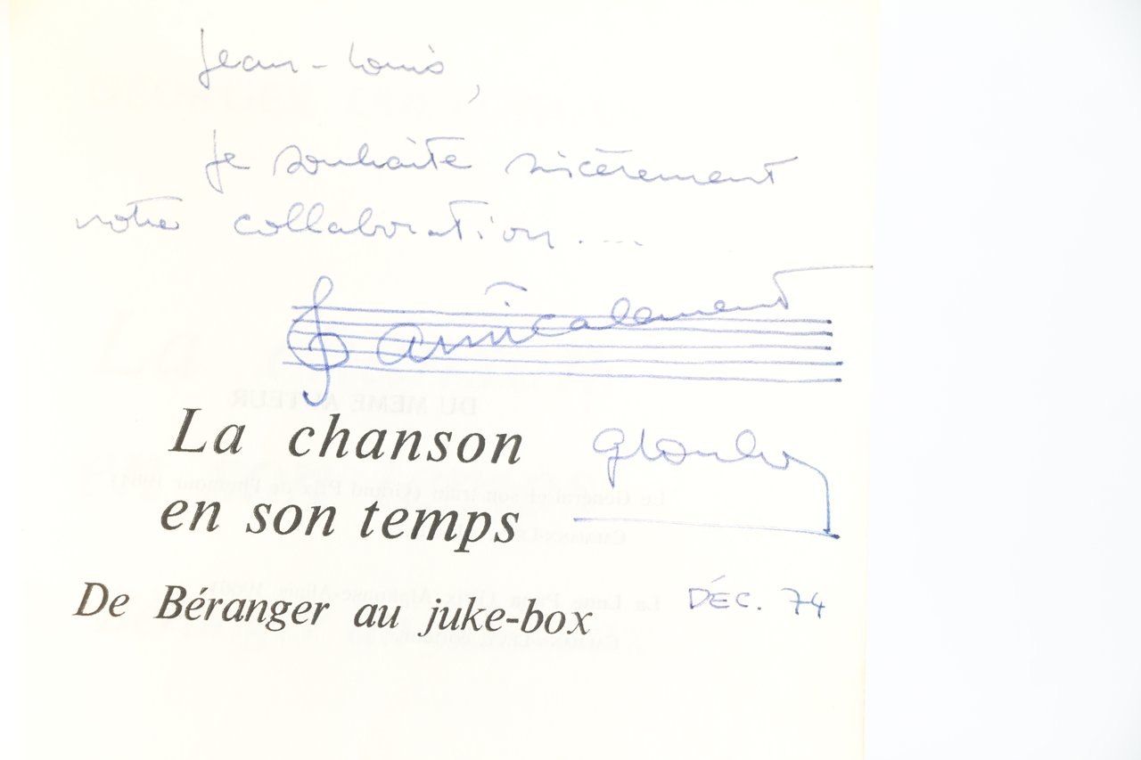 La Chanson en son temps. De Béranger au Juke box