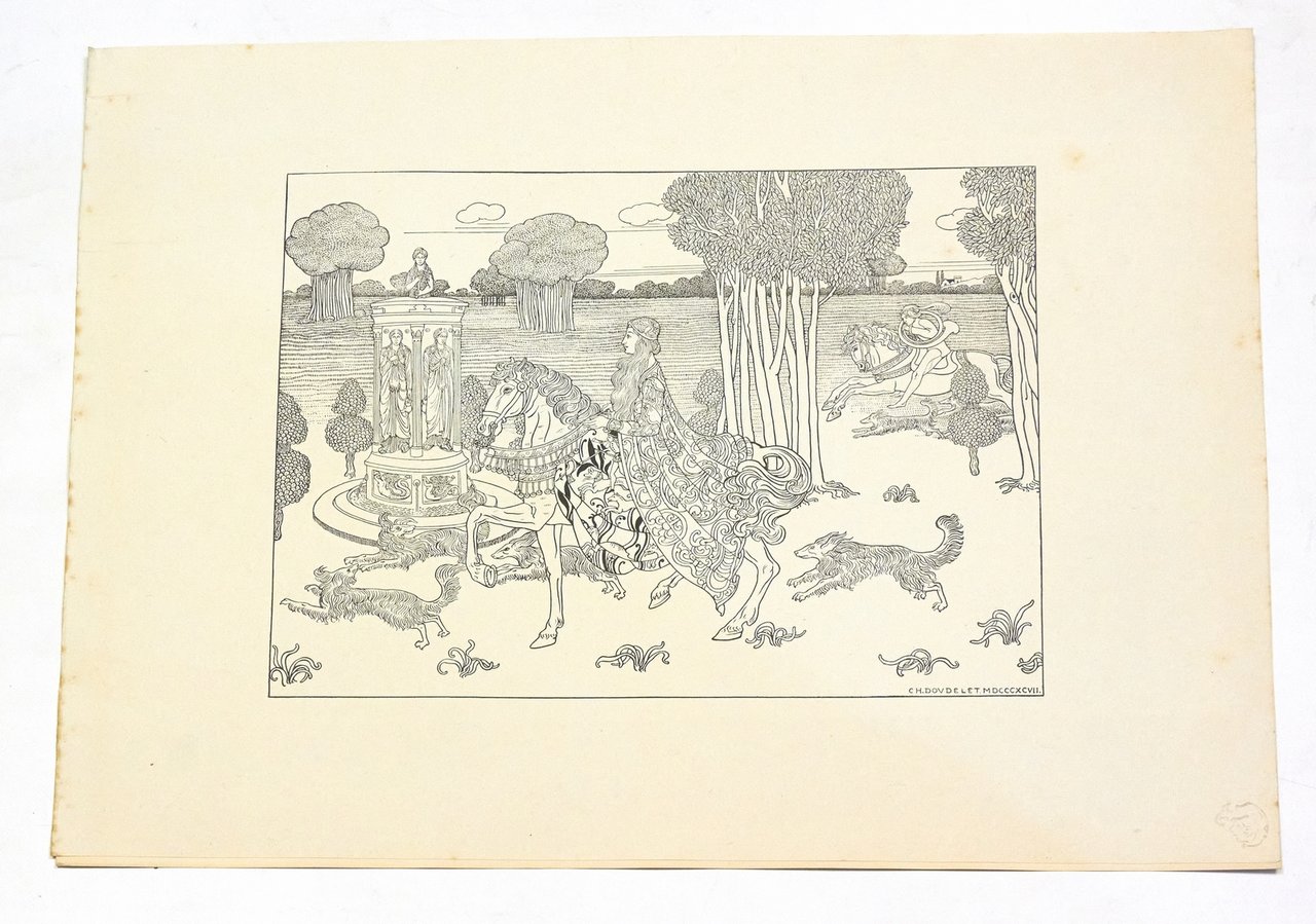 "La châtelaine" - Lithographie originale sur Chine - L'Estampe Moderne