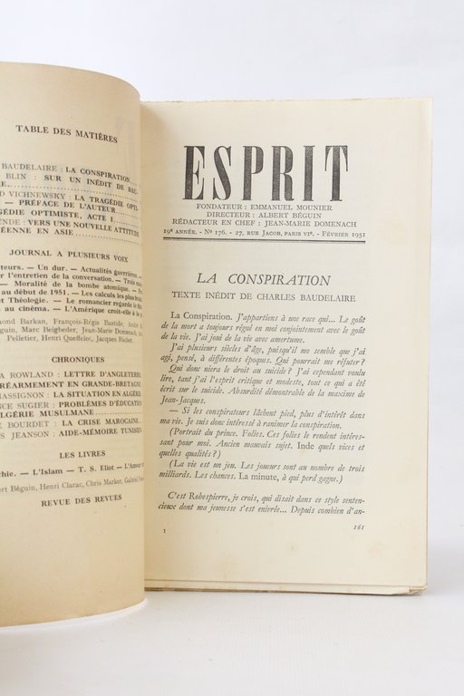 La conspiration - In Esprit N°176 de la 19ème année