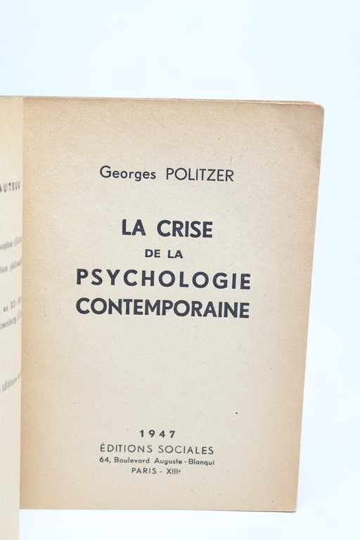 La crise de la psychologie moderne