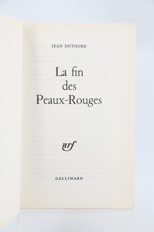 La fin des peaux-rouges