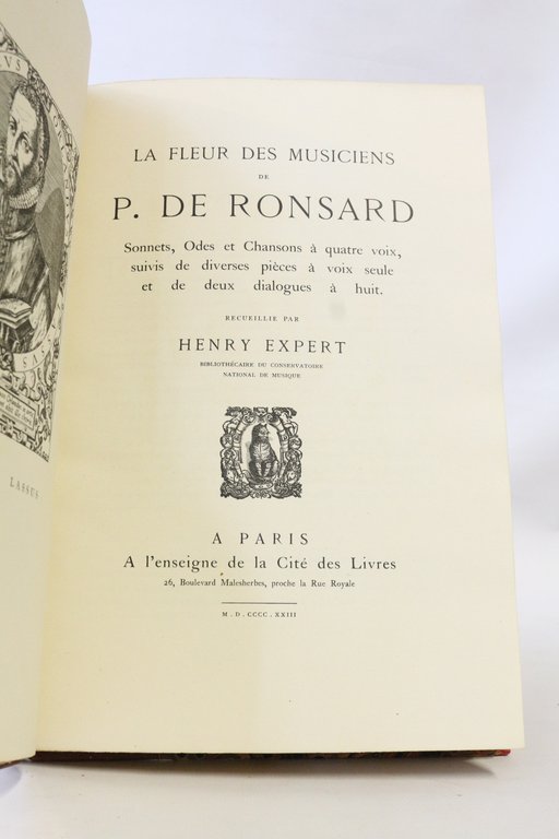 La fleur des musiciens de P. de Ronsard recueillie par …