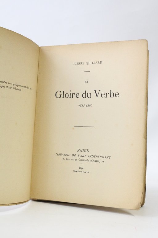 La gloire du verbe 1885-1890