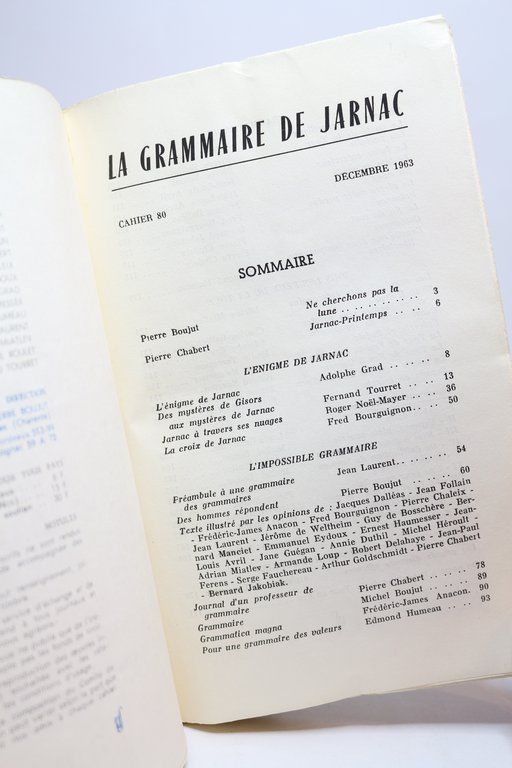 La grammaire de Jarnac. In La tour de feu N°80