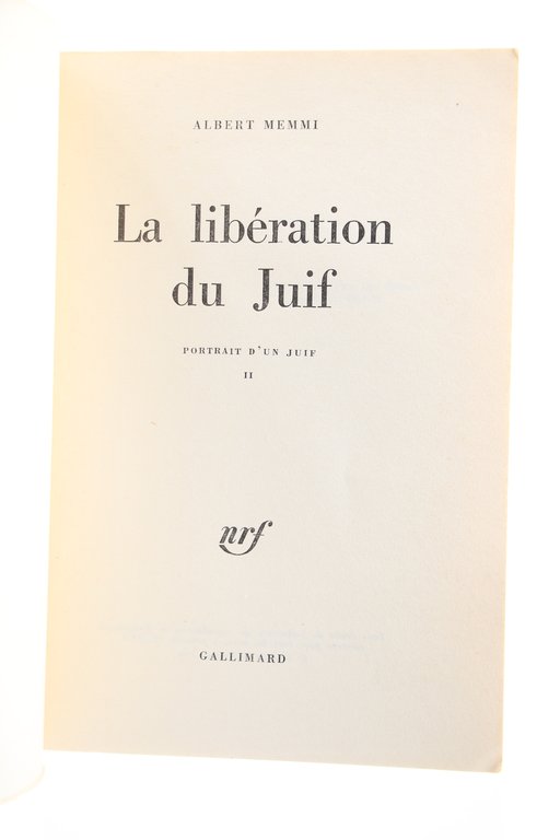 La libération du Juif II : portrait d'un juif