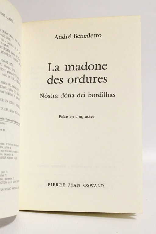 La Madone des ordures. Nostra dona dei bordilhas