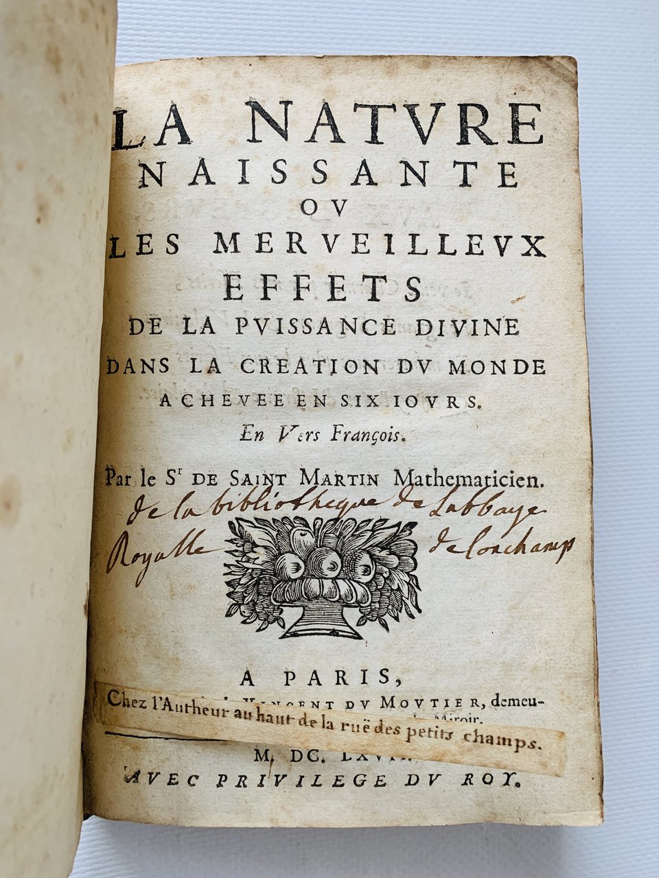 La nature naissante ou les merveilleux effets de la puissance …