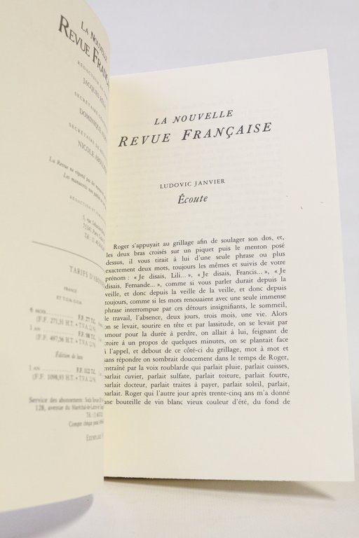 La Nrf N°502 de Novembre 1994