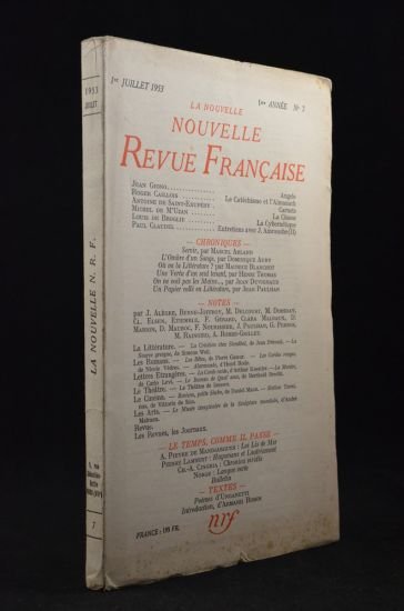 La Nrf N°7 de la 1ère année