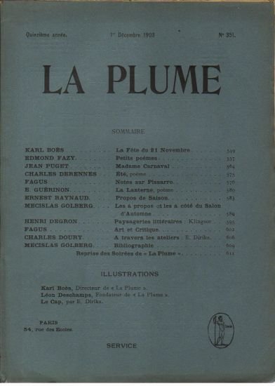 La Plume, revue littéraire, artistique et sociale N°351 de la …