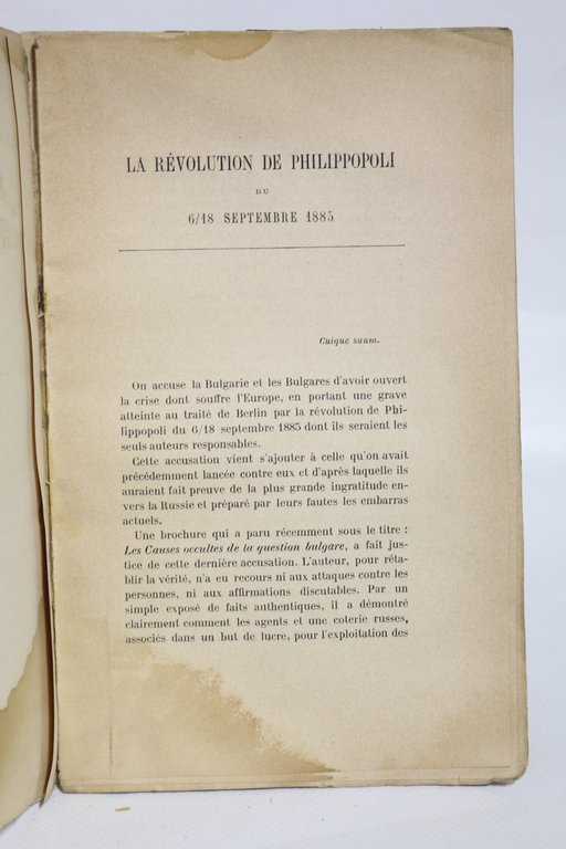 La question bulgare. La révolution de Philippopoli du 6/18 Septembre …