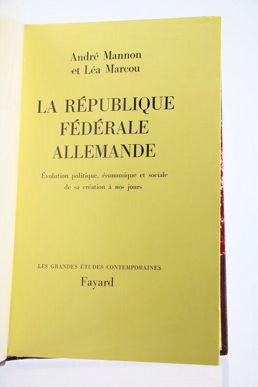 La République fédérale allemande. Evolution politique, économique et sociale de …