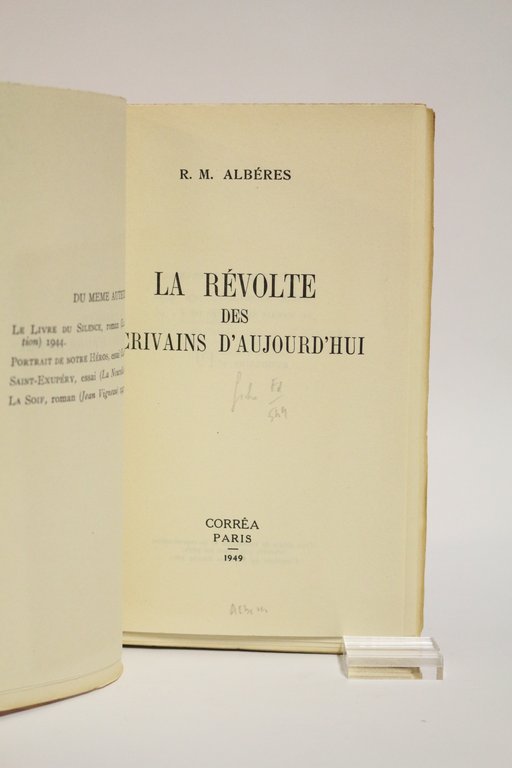 La révolte des écrivains d'aujourd'hui