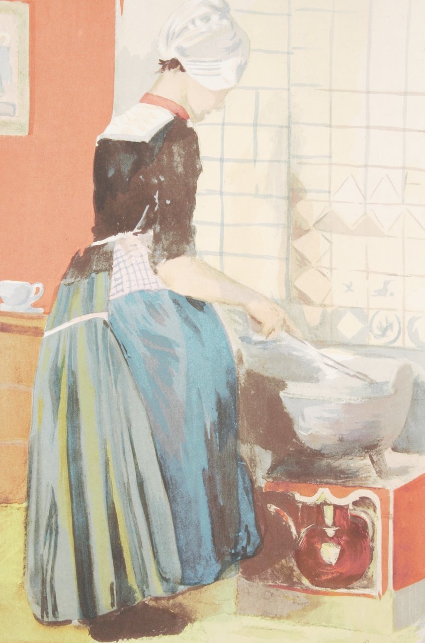 La servante - Lithographie originale sur Japon - L'Estampe Moderne