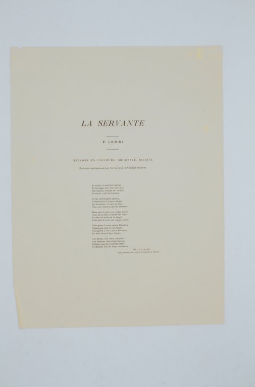 La servante - Lithographie originale sur Japon - L'Estampe Moderne