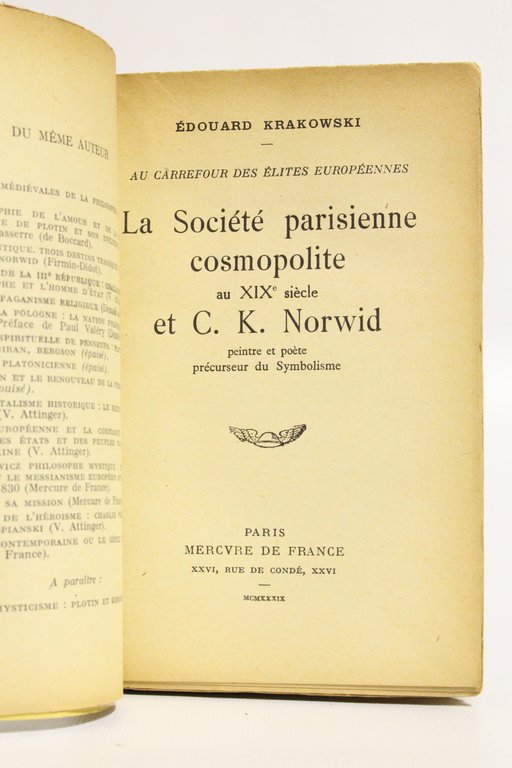 La société parisienne cosmopolite au XIXème siècle et C.K. Norwid, …