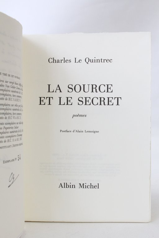 La source et le secret, poèmes
