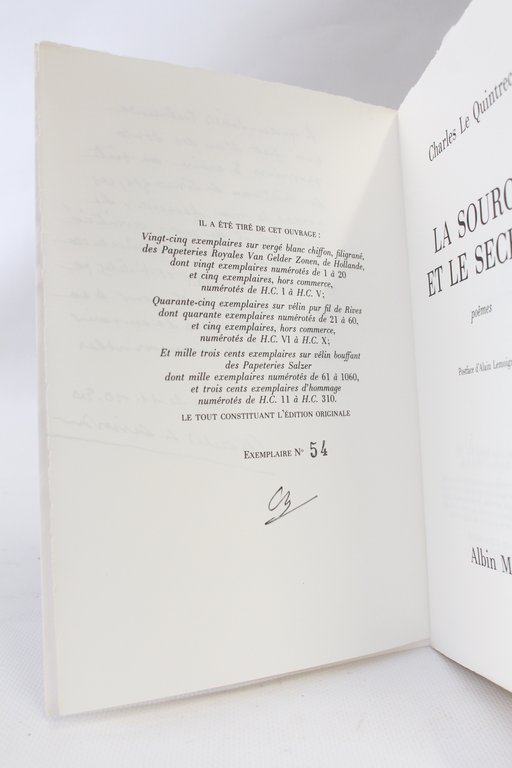 La source et le secret, poèmes