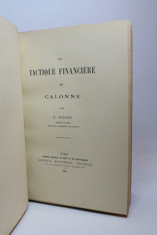 La tactique financière de Calonne