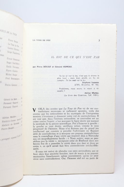La Tour de Feu N°85 : Etre ou ne pas …