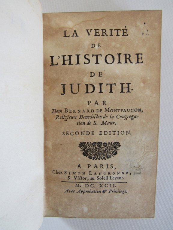 La verité de l'histoire de Judith