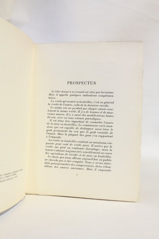 La vérité en bouteilles