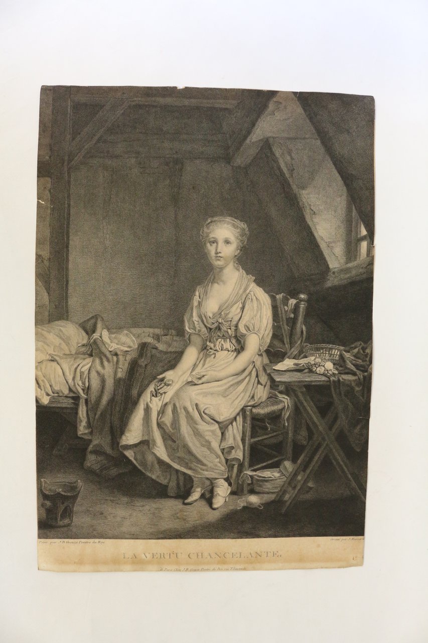 La Vertu chancelante signée par le peintre