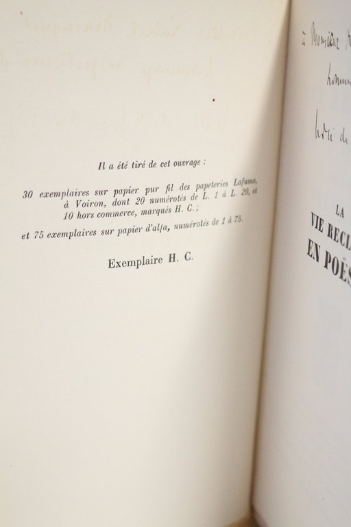 La vie recluse en poësie suivi de Présence et poësie …