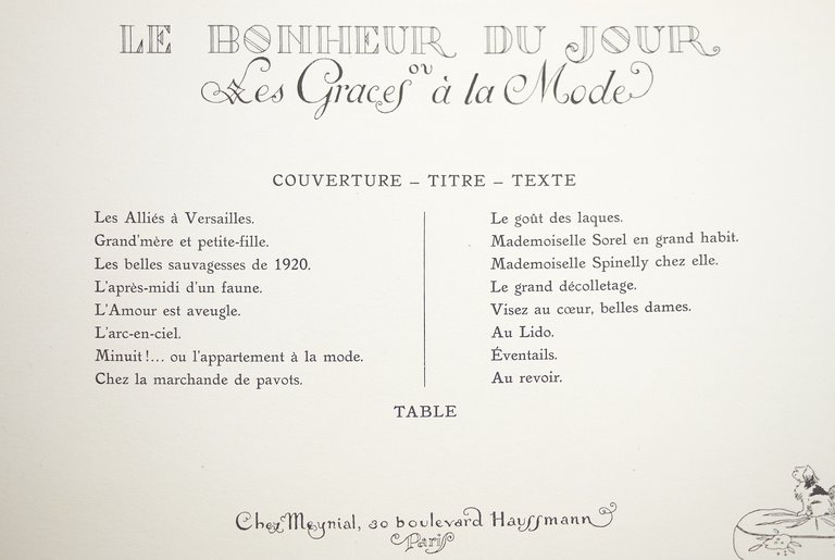 Le Bonheur du jour ou Les Grâces à la Mode