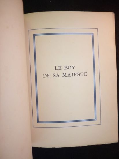 Le boy de sa majesté