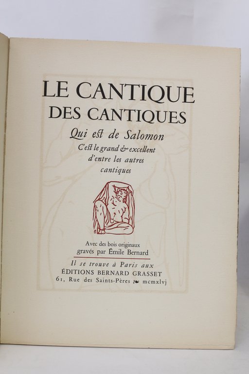 Le cantique des cantiques qui est de Salomon. C'est le …