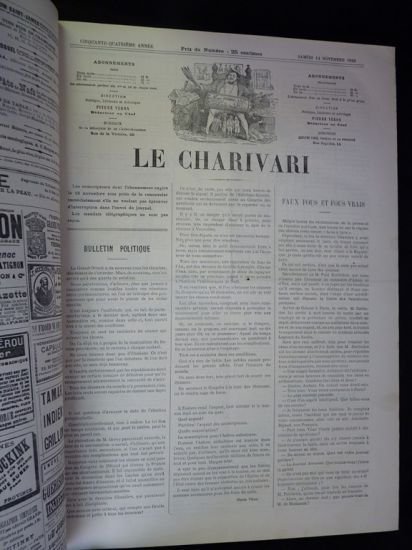 Le Charivari, du 1er novembre 1885 au 30 avril 1886