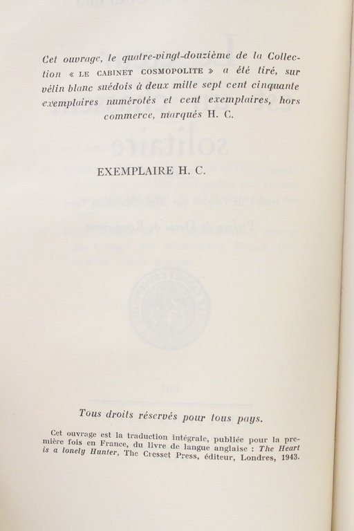 Le cœur est un chasseur solitaire